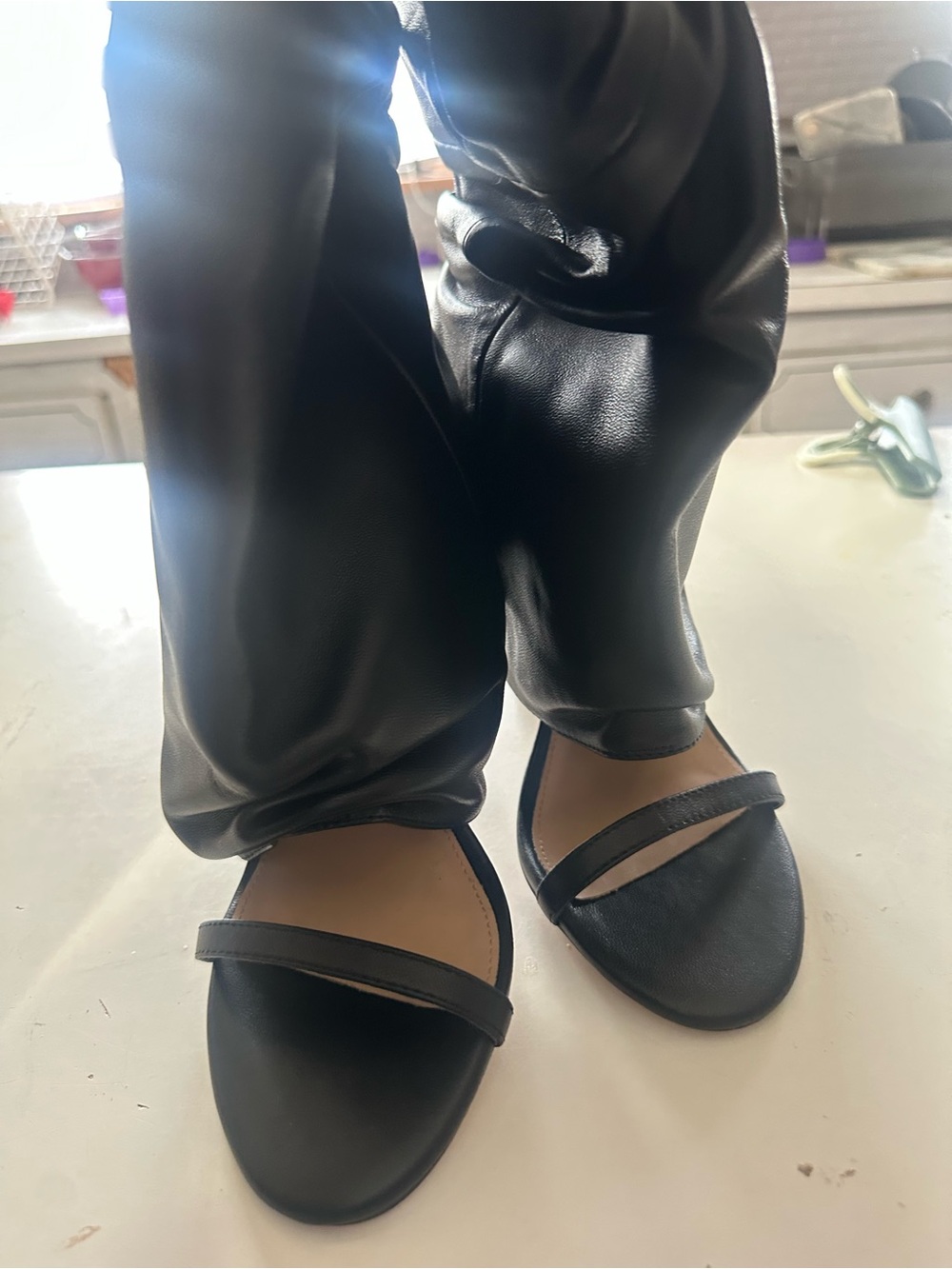 Steve Madden Black Strappy Open-Toe Heels